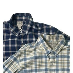 Lot Of 2 LL Bean Traditional Fit Button Down Long Sleeve Plaid Shirt Mens XL